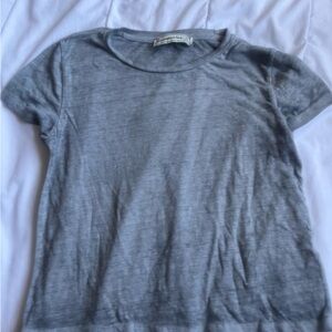 ABERCROMBIE & FITCH GREY CROP TEE VINTAGE CUTE
